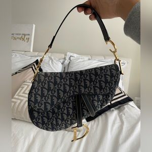 Dior Oblique Vintage Saddle Bag (navy blue) - AMAZING!
